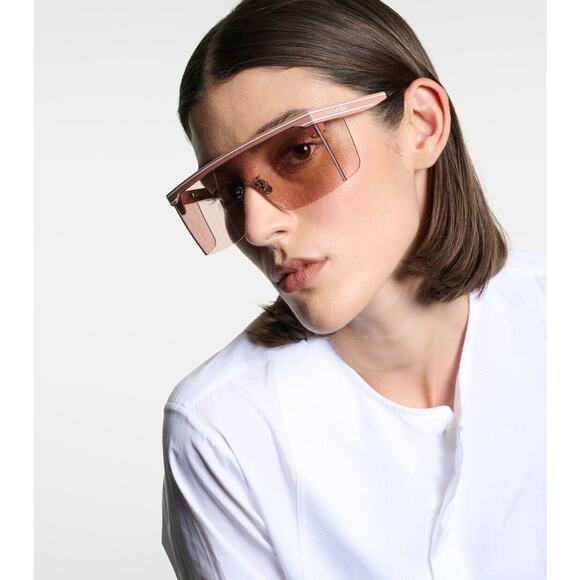 Christian Dior Women's DIORCLUB M1U Pink/Pink Logo Shield Sunglasses - Picture 4 of 14